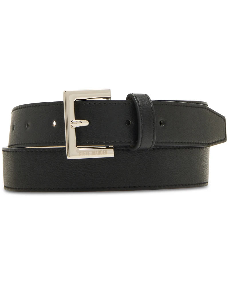 Steve Madden 1.18" Faux-Leather Belts, Set of 2