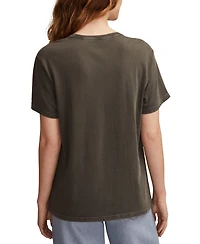 Lucky Brand Women's Rolling Stones Star Lips Boyfriend T-Shirt