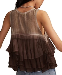 Lucky Brand Women's Ruffle Flyaway V-Neck Tank Top