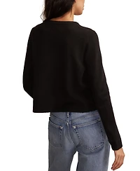 Lucky Brand Women's Cloud Soft Embroidered Crewneck Cardigan