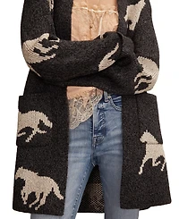 Lucky Brand Women's Horse V-Neck Cardigan