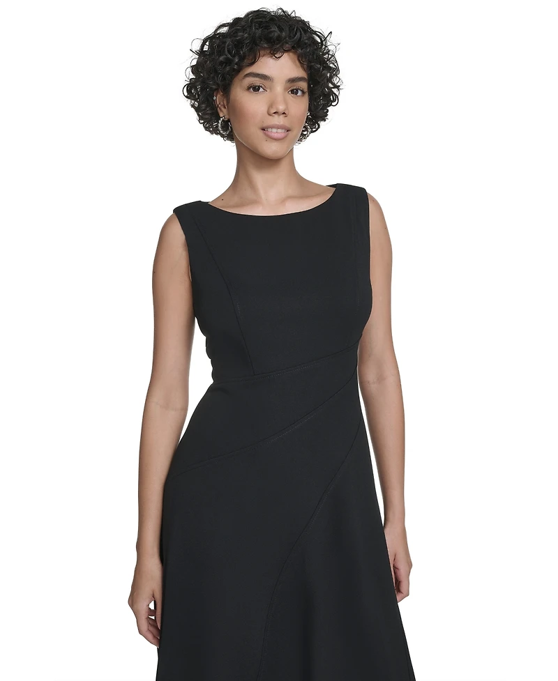 Calvin Klein Women's Seamed Boat Neck Midi Dress