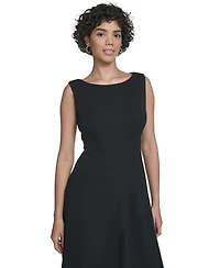 Calvin Klein Women's Seamed Boat Neck Midi Dress