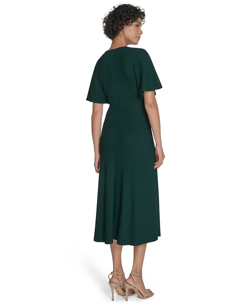 Calvin Klein Women's Flutter Sleeve Midi Dress