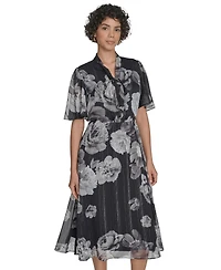 Calvin Klein Women's Flutter Sleeve Midi Dress