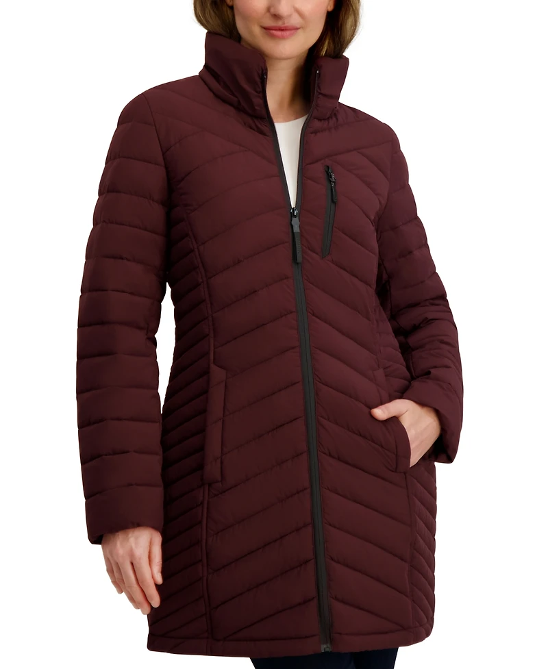 Nautica Women's Hooded Water-Resistant Puffer Coat