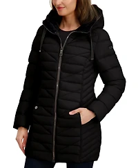 Nautica Women's Faux-Fur-Lined Hooded Puffer Coat