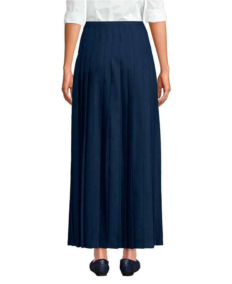 Lands' End Big Girls Solid Pleated Skirt Ankle Length