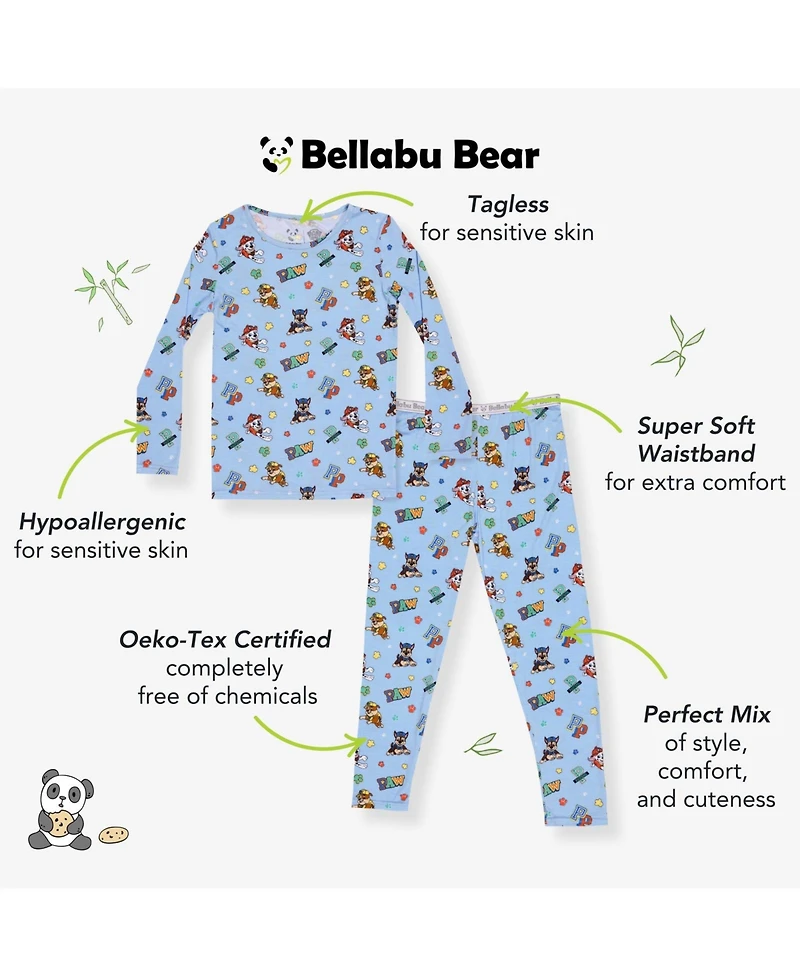 Bellabu Bear Kids Unisex Kids' Paw Patrol: Varsity Blue Set of 2 Piece Pajamas