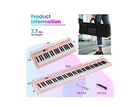 Akiudex 88-Key Foldable Digital Piano with Bag Microphone and Music Stand