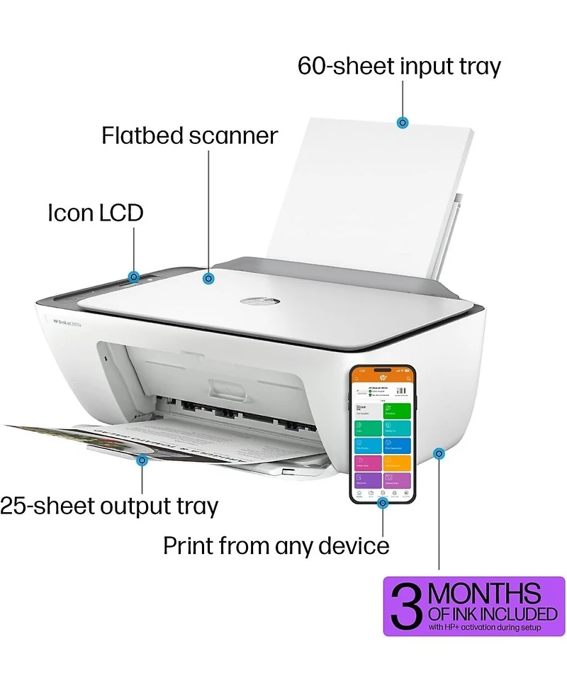 Hp DeskJet 2855e All-In-One Wireless Inkjet Printer