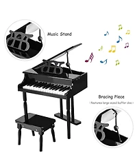 Akiudex Kids Classical Piano Set with 30 Keys Music Stand and Stool