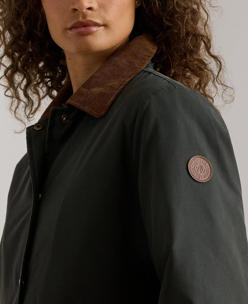 Lauren Ralph Women's Cord-Collar Waxed Jacket