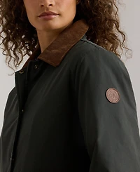 Lauren Ralph Women's Cord-Collar Waxed Jacket