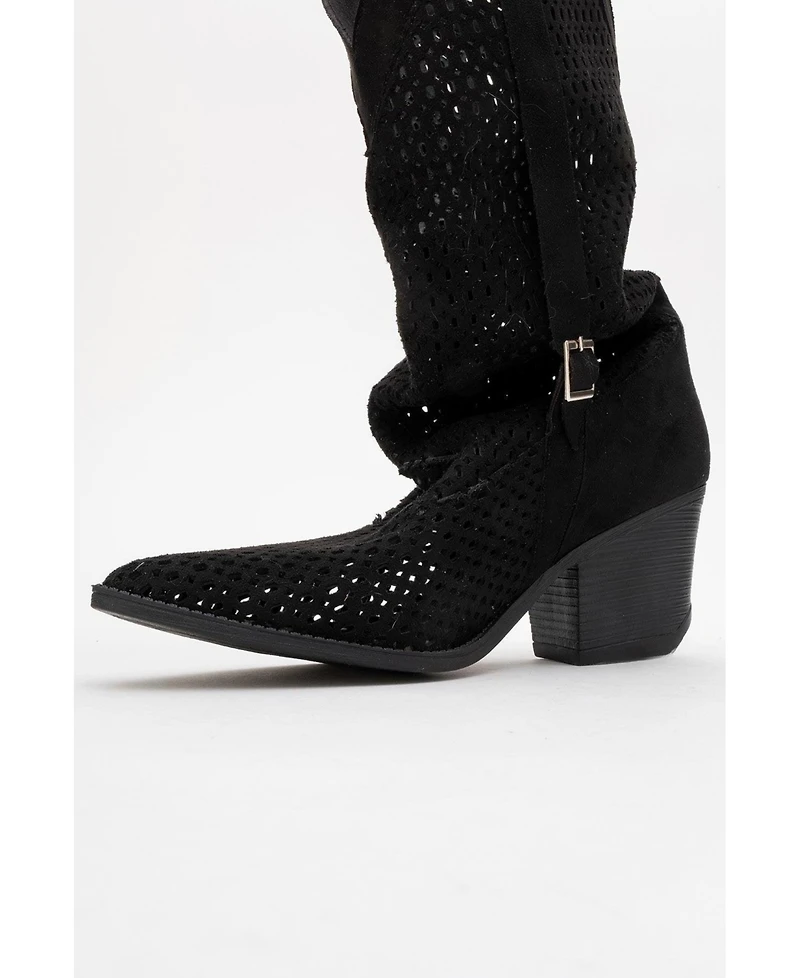 Prologue Shoes Larry Elasticated Block Heel Boot