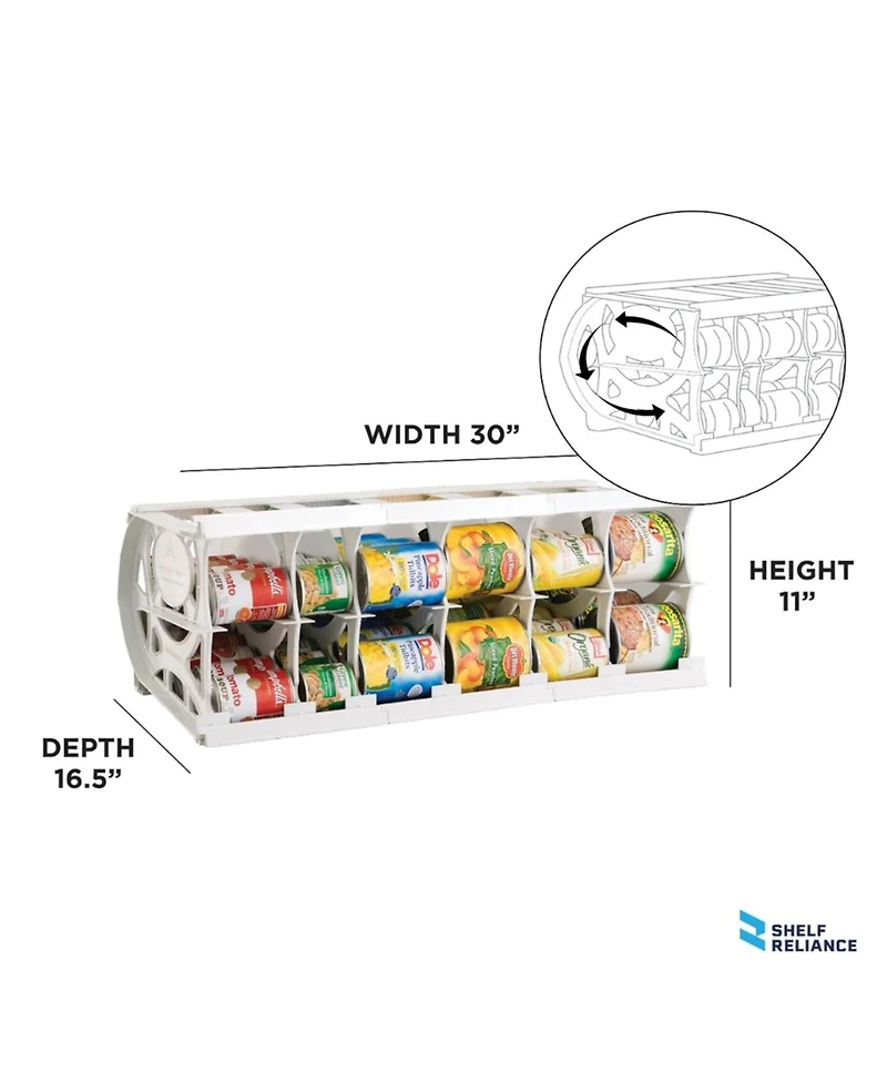 Shelf Reliance Cansolidator 60 Can Rotating Canned Food & Soda Storage, Usa Made