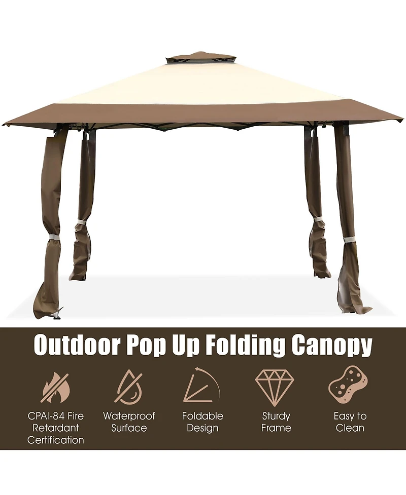 13'x13' Gazebo Canopy Shelter Awning Tent Patio Garden Outdoor Companion