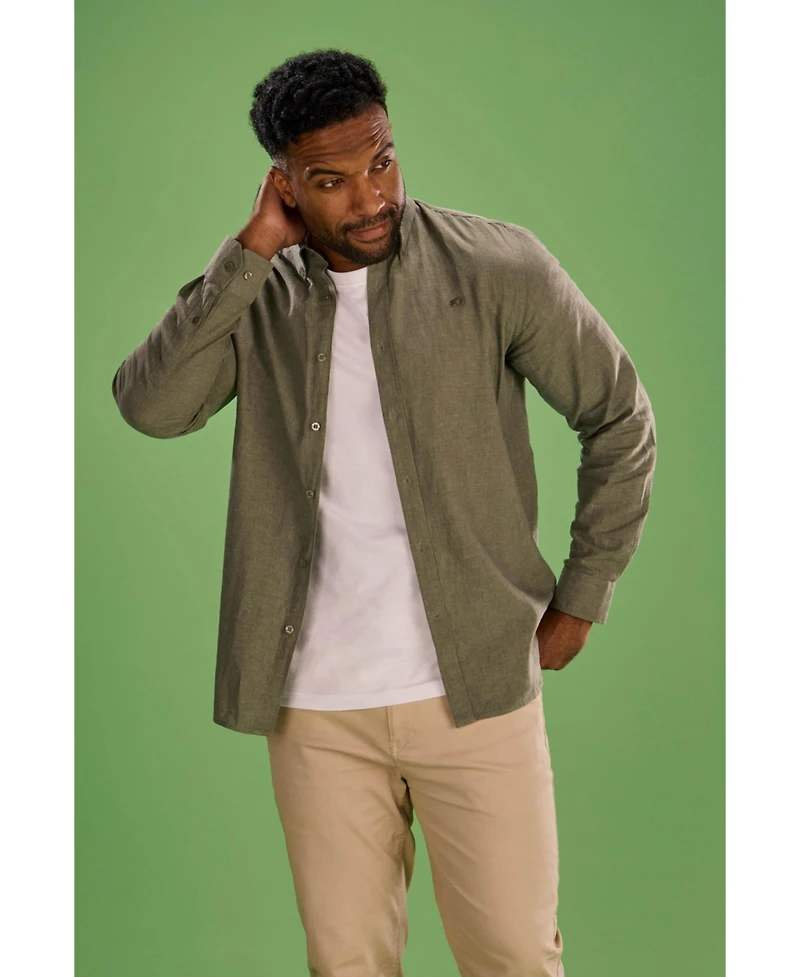 Raging Bull Men's Long Sleeve Linen Shirt