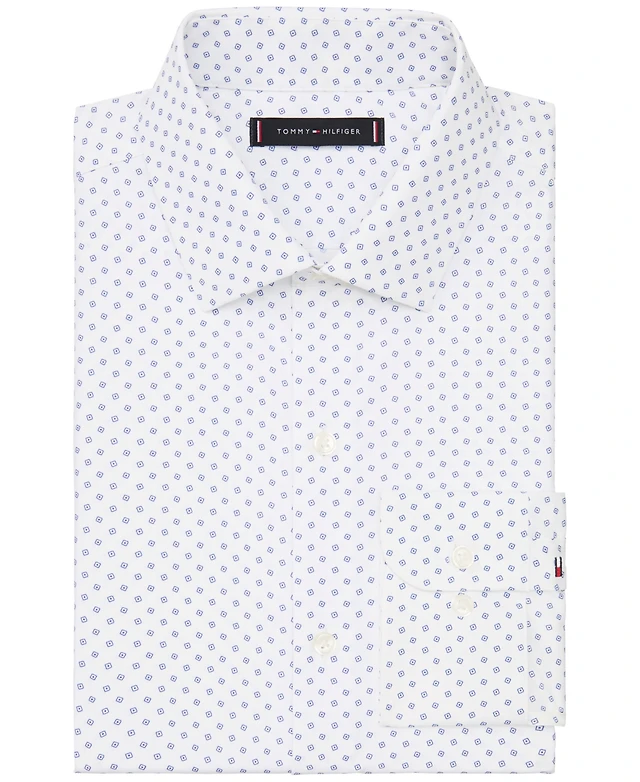 tommy hilfiger dress shirts athletic fit Tommy Hilfiger Men's Athletic Fit Performance Stretch Th Flex Collar Fineline Stripe Dress Shirt