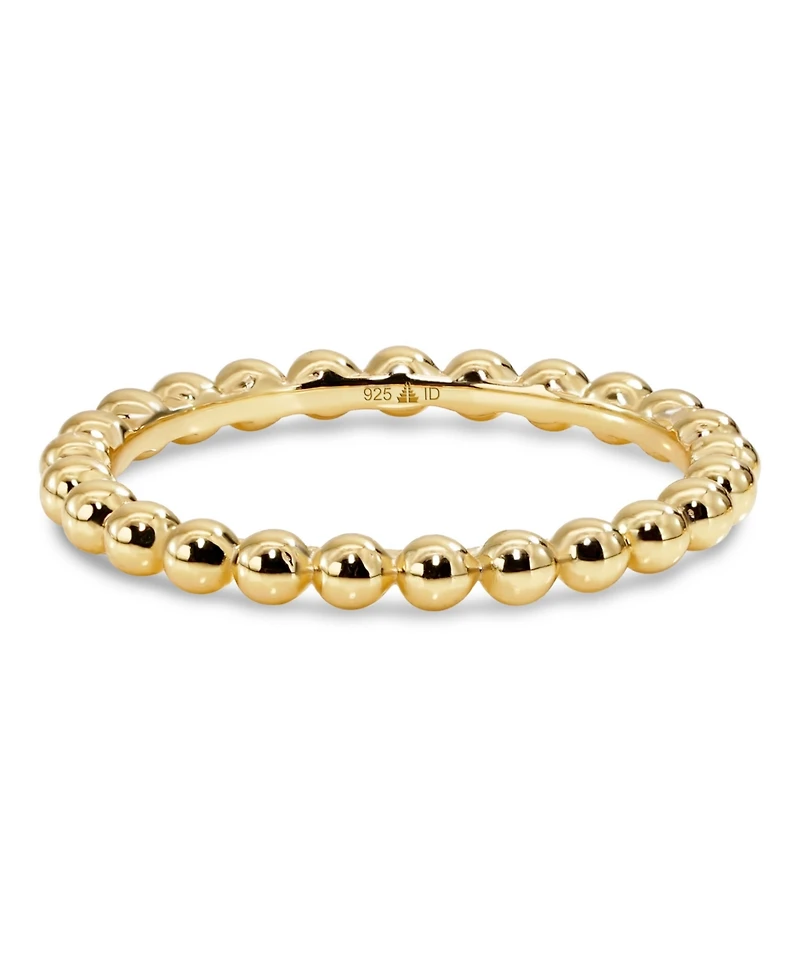 Devata Beaded Ball Ring Gold Plated Sterling Silver