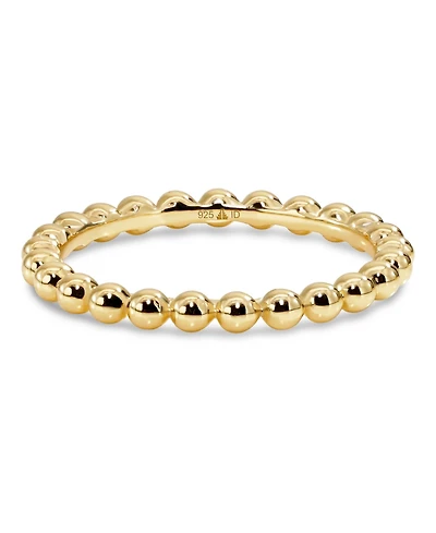 Devata Beaded Ball Ring Gold Plated Sterling Silver