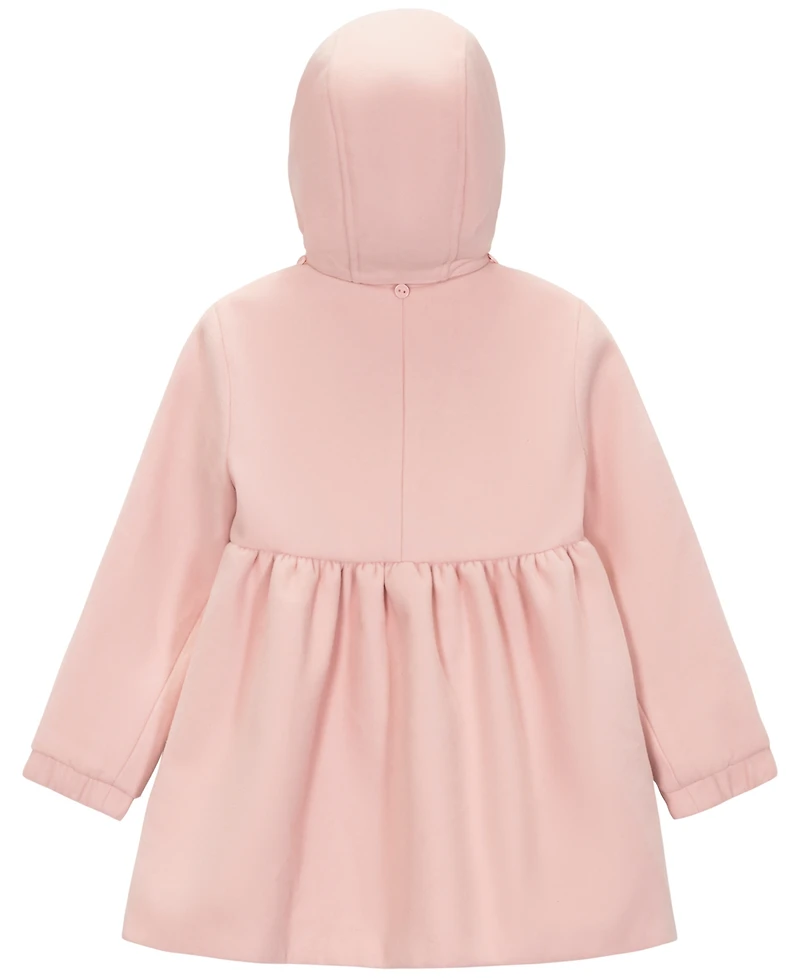 S Rothschild & Co Toddler and Little Girls Rosette Hooded Dress Coat