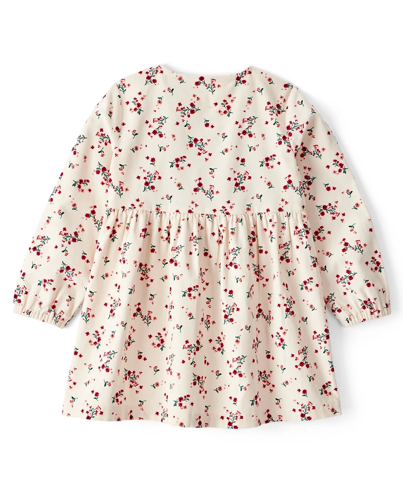 Carter's Toddler Girls Floral Print Corduroy Long-Sleeve Dress