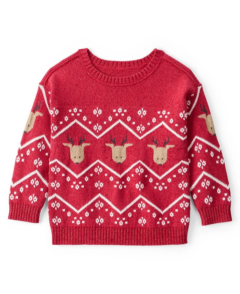 Carter's Toddler Boys Christmas Reindeer Fair Isle Long Sleeve Sweater