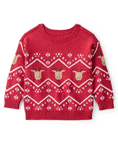 Carter's Toddler Boys Christmas Reindeer Fair Isle Long Sleeve Sweater