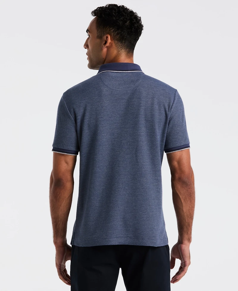 Original Penguin Men's Honeycomb Pique Tipped Short Sleeve Polo Shirt