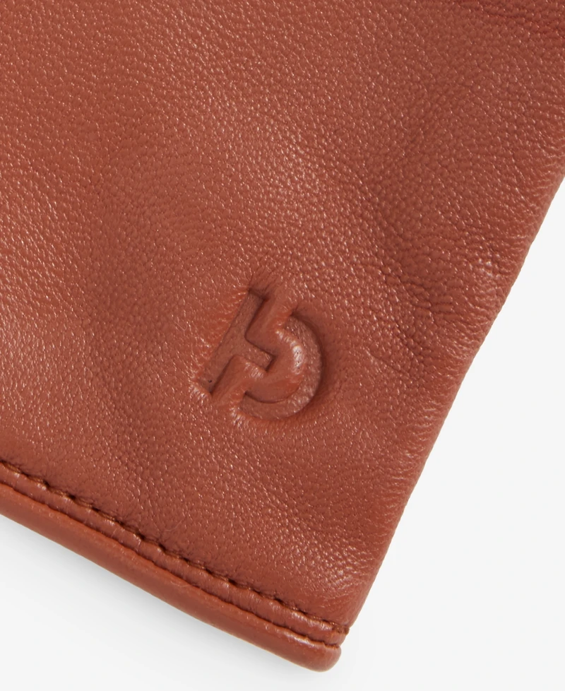 Cole Haan Leather Cashmere Blend Lined Basic Tech Tip Gloves