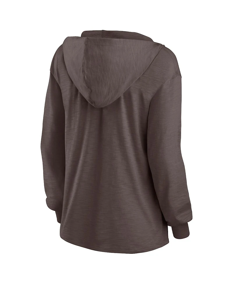 Fanatics Women's Brown Cleveland Browns Jumper V-Neck Pullover Hoodie