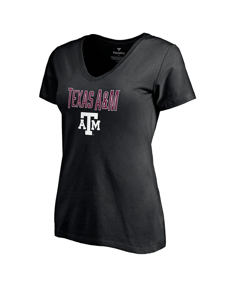 Fanatics Women's Black Texas A&M Aggies Team Lockup V-Neck T-Shirt