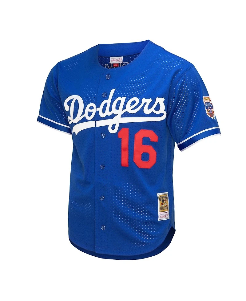 Mitchell & Ness Men's Hideo Nomo Royal Los Angeles Dodgers Cooperstown Collection Mesh Batting Practice Button-Up Jersey