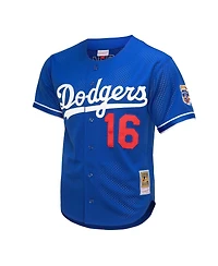 Mitchell & Ness Men's Hideo Nomo Royal Los Angeles Dodgers Cooperstown Collection Mesh Batting Practice Button-Up Jersey