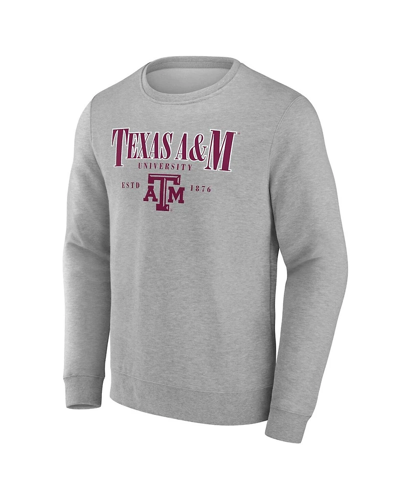 Fanatics Men's Gray Texas A&M Aggies True Classics Act Fast Fleece Pullover Sweatshirt