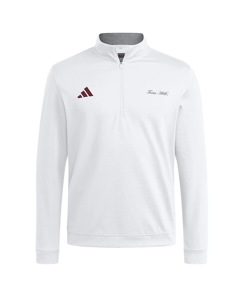 Adidas Men's White Texas A&M Aggies Elevated Quarter-Zip Jacket