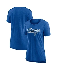 Fanatics Women's Heather Royal Los Angeles Rams Original Play Tri-Blend T-Shirt