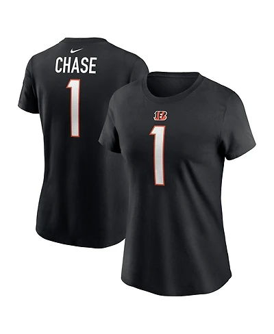 Nike Women's Ja'Marr Chase Black Cincinnati Bengals Player Name Number T-Shirt