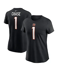 Nike Women's Ja'Marr Chase Black Cincinnati Bengals Player Name Number T-Shirt
