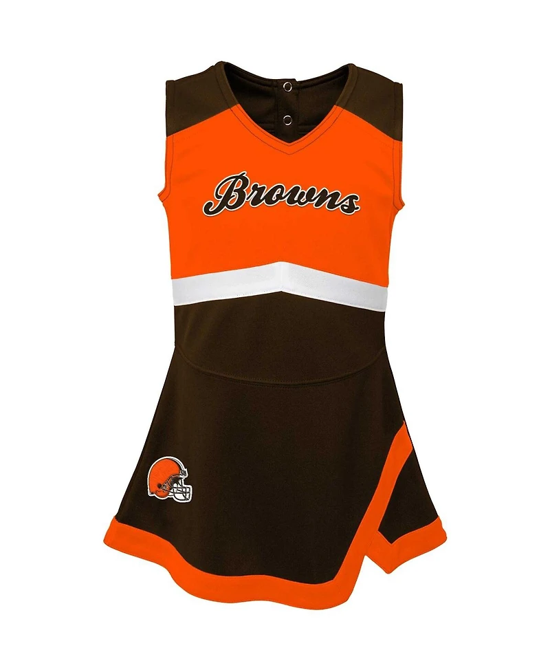 Outerstuff Baby Boys and Girls Brown Cleveland Browns Cheer Captain Jumper Dress