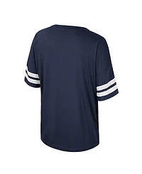 Colosseum Women's Navy Michigan Wolverines Treasure Oversized Sequin T-Shirt
