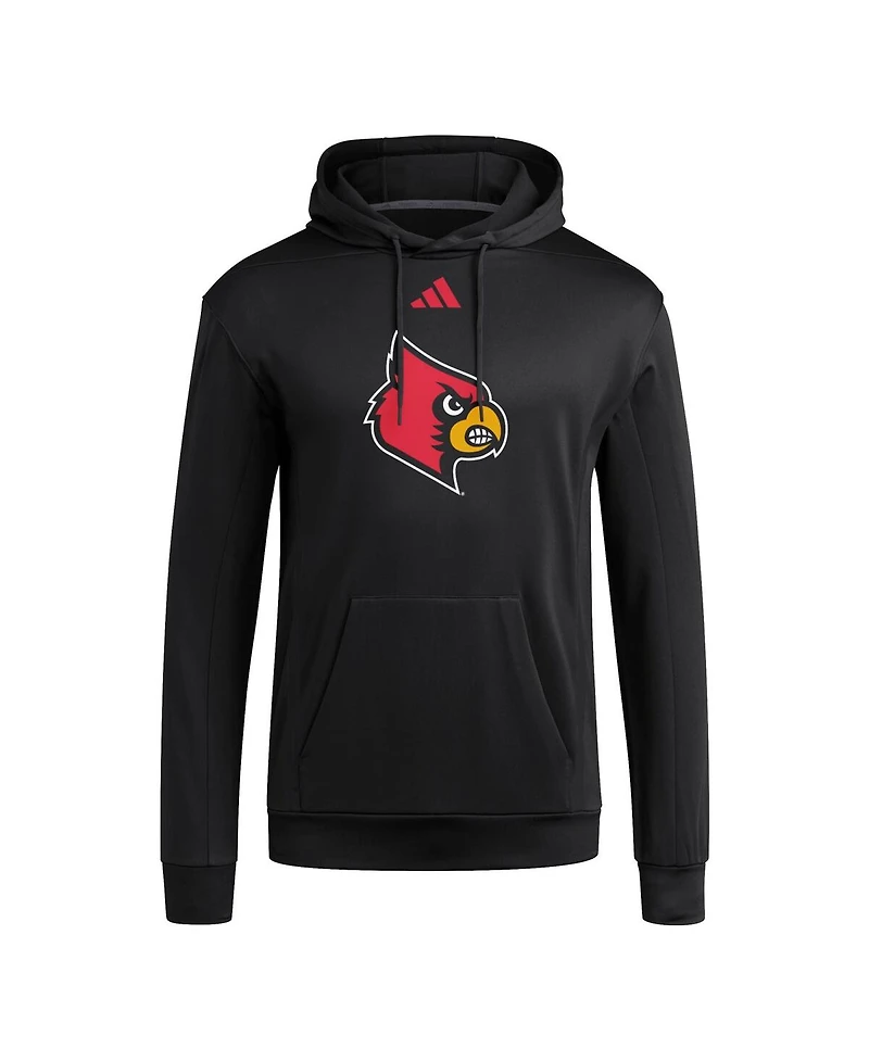Adidas Men's Black Louisville Cardinals Locker Logo Fleece Pullover Hoodie