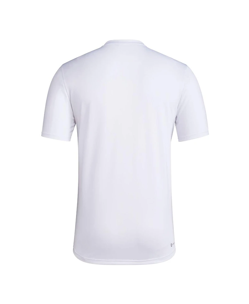 Adidas Men's White Miami Hurricanes Locker Practice Football Pre-Game T-Shirt