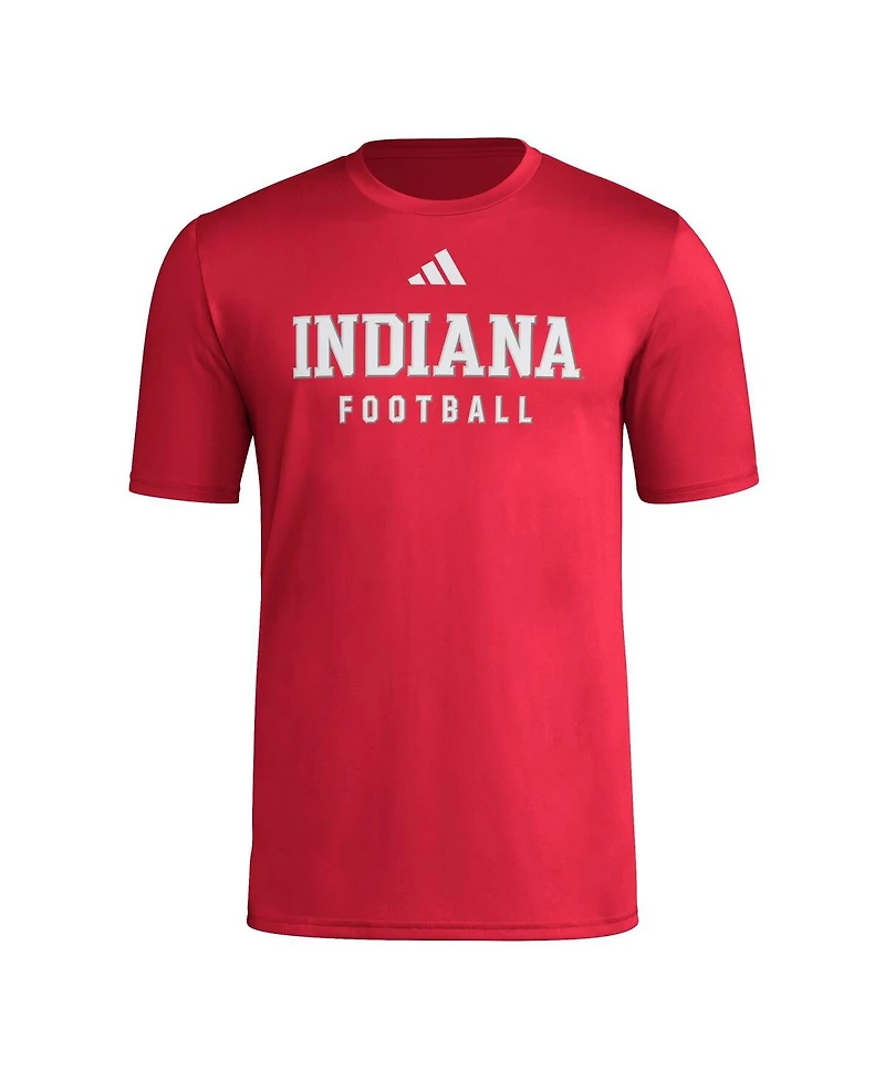 Adidas Men's Crimson Indiana Hoosiers Locker Practice Football Pre-Game T-Shirt