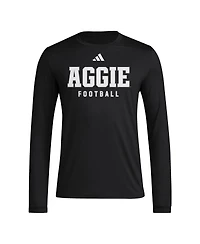 Adidas Men's Black Texas A&M Aggies Locker Practice Football Pre-Game Long Sleeve T-Shirt