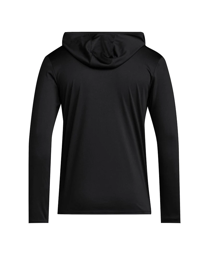 Adidas Men's Black Nc State Wolfpack 2025 Sideline Training Long Sleeve Hooded T-Shirt