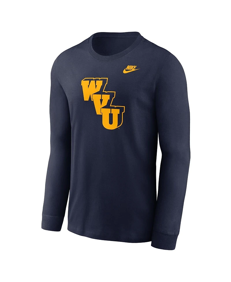 Nike Men's Navy West Virginia Mountaineers Legacy Primary Logo Long Sleeve T-Shirt