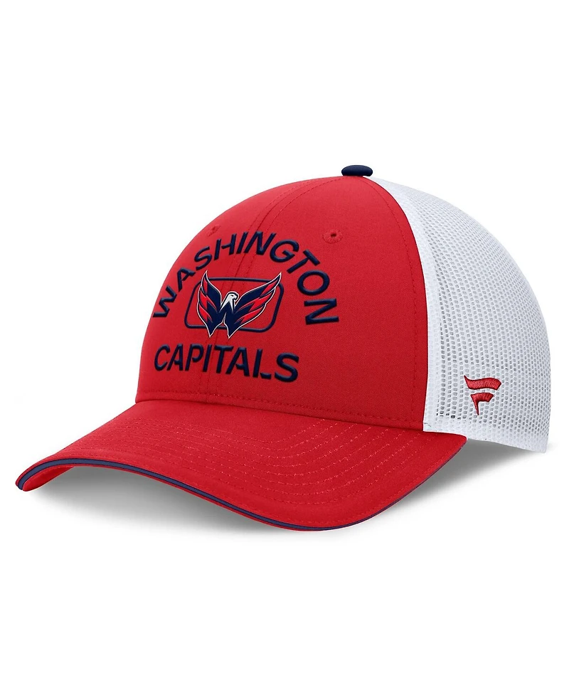 Fanatics Men's Red/White Washington Capitals Authentic Pro Rink Trucker Hat