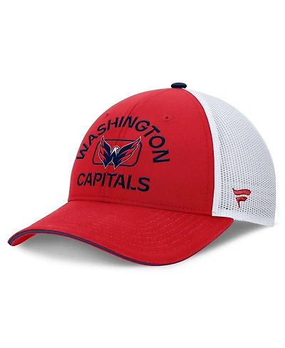 Fanatics Men's Red/White Washington Capitals Authentic Pro Rink Trucker Hat